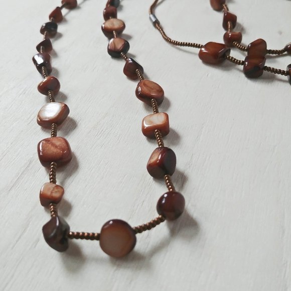 70s Vintage Gemstone Beads Long Necklace - Picture 3 of 5